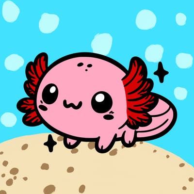 cute easy baby axolotl