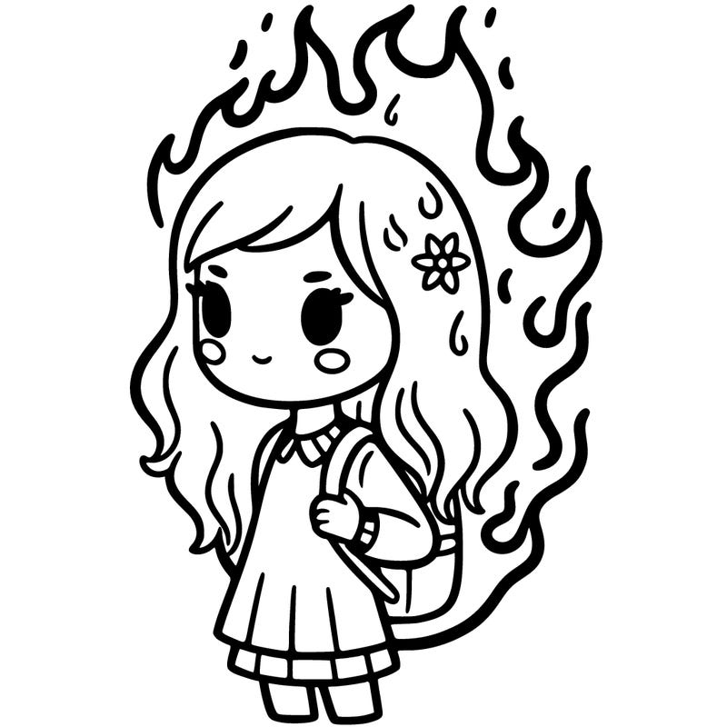 girl in fire