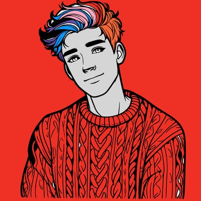 realistic guy with a beautiful jumper