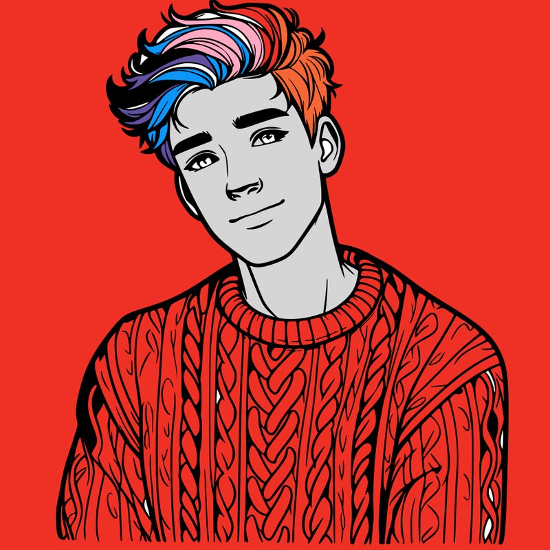 realistic guy with a beautiful jumper