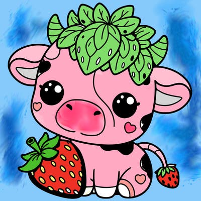 cute strawberry cow