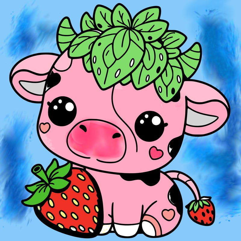 cute strawberry cow