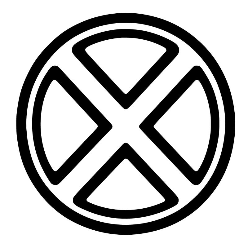 a circle with a x