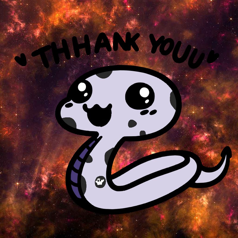 cute snake saying thank you