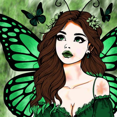 butterfly fairy realistic girl