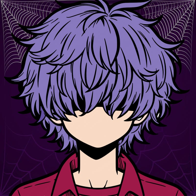 manga boy fluffy hair covering his eyes