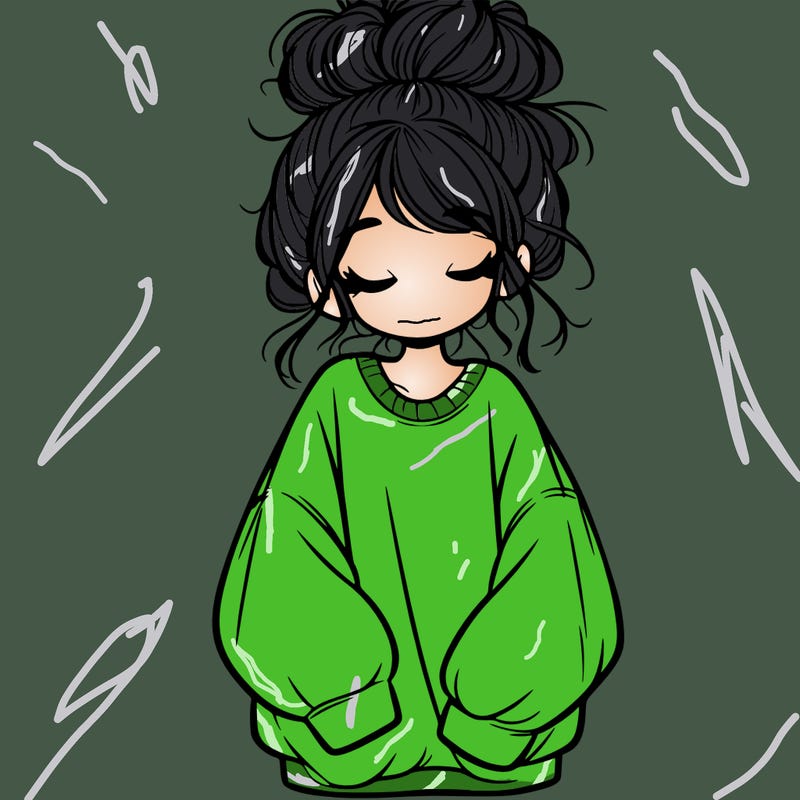 girl with baggy sweatshirt and messy bun