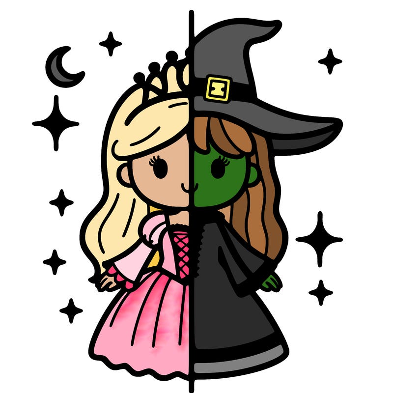 split princess and witch