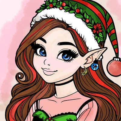 christmas girl elf realistic