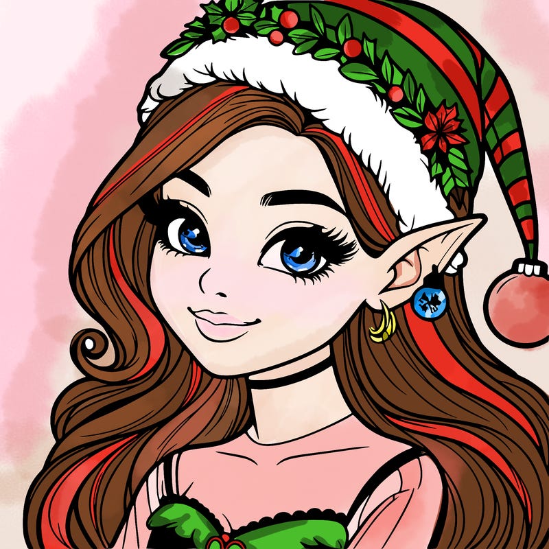 christmas girl elf realistic