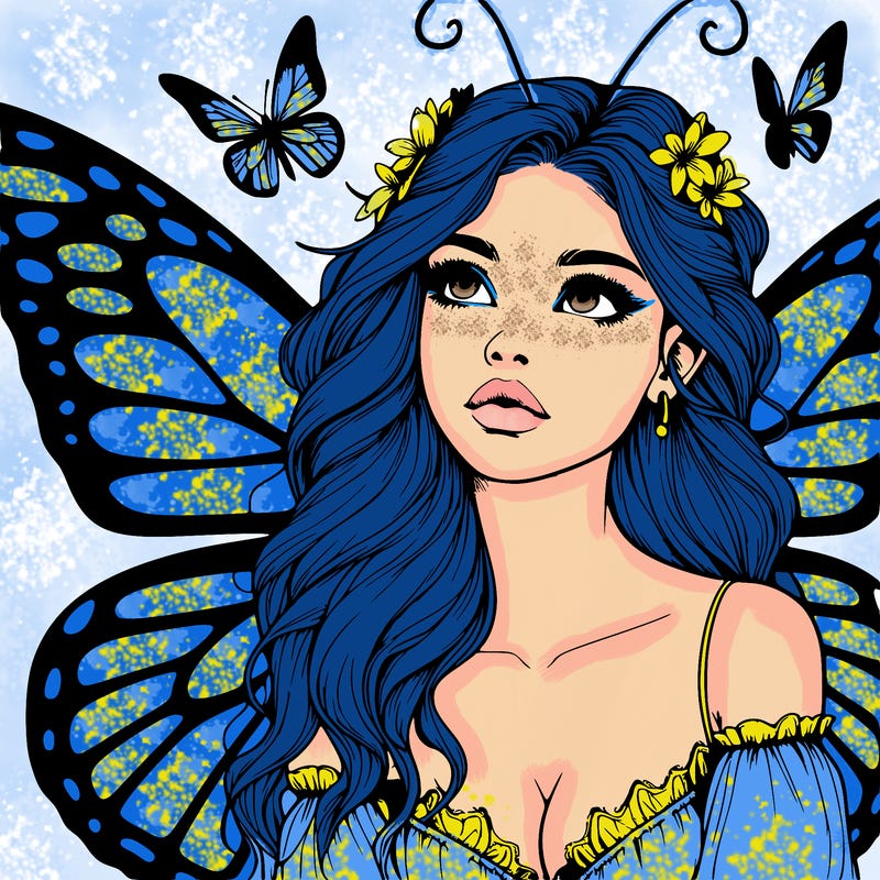 butterfly fairy realistic girl