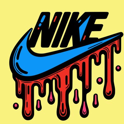 dripping nike logo