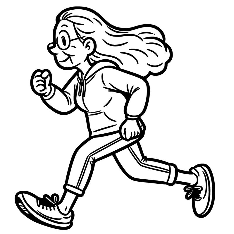 old woman jogging