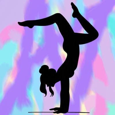 a woman doing a handstand