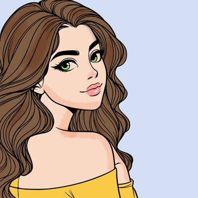 beautiful woman looking back