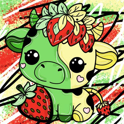 cute strawberry cow