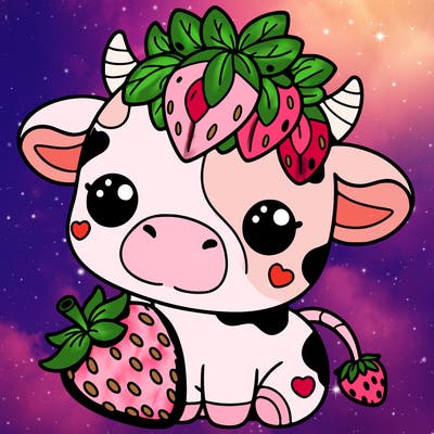 cute strawberry cow