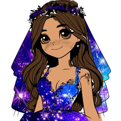 realistic girl in a wedding dress