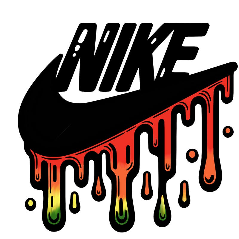 dripping nike logo