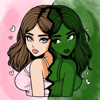 realistic girl split