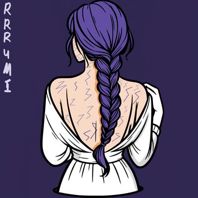 woman turning her back with a braid