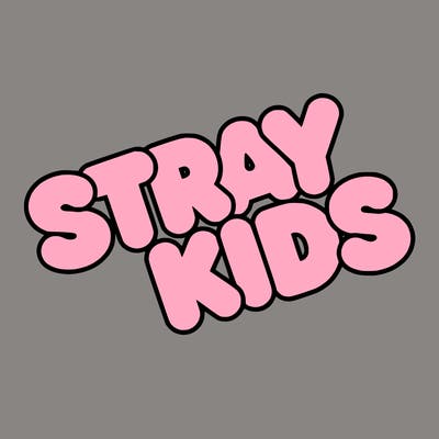bubble letters saying stray kids