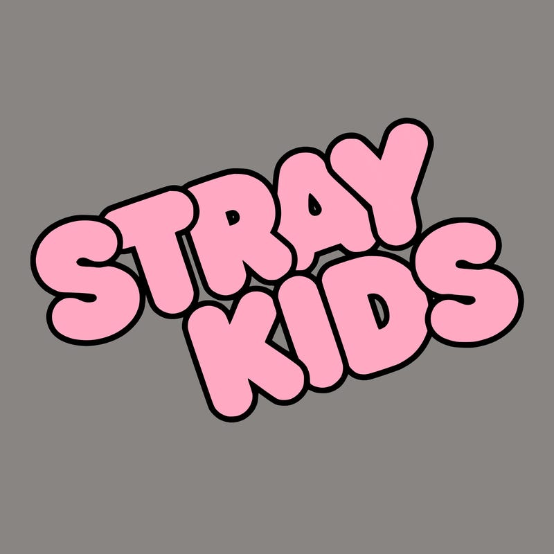 bubble letters saying stray kids