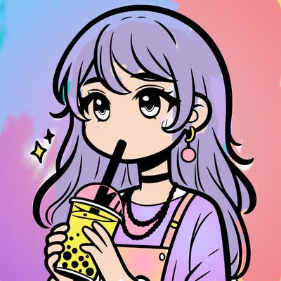 teenage girl drinking boba