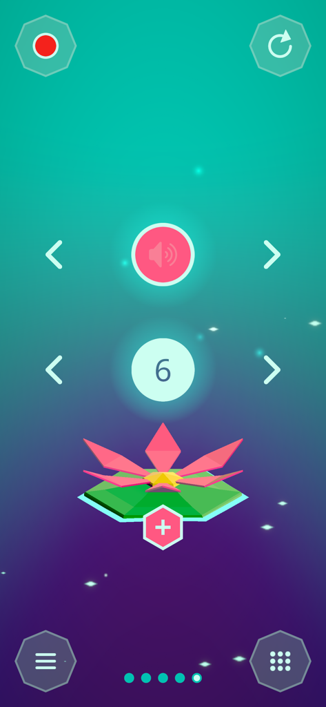 Lily - Playful Music Creation - User interface of the Lily music app featuring a stylized pink lily flower and controls for melody composition.