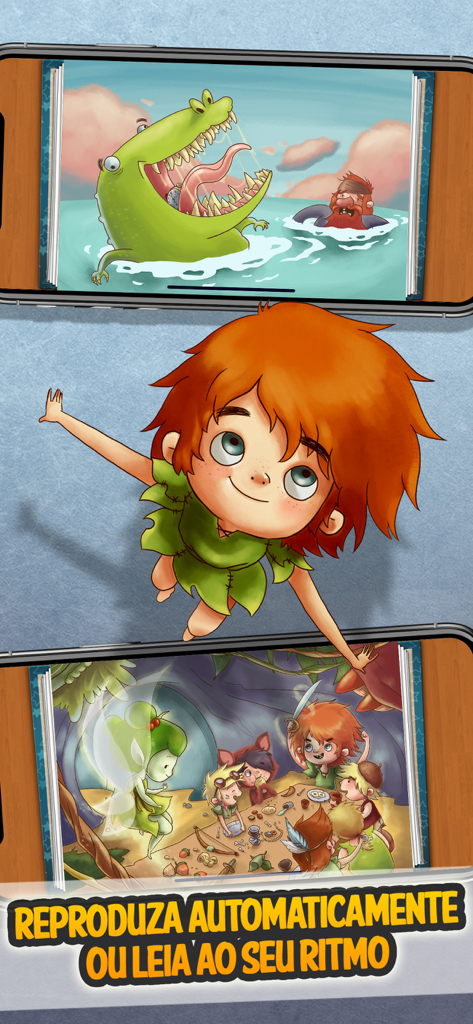 Ilustrações de Peter Pan no aplicativo Histórias de Embalar HD