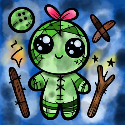 spooky cute voodoo doll