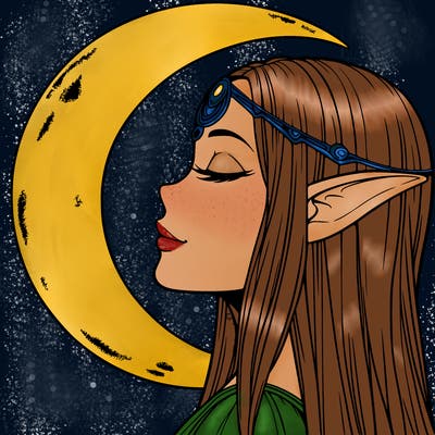 a realistic moon elf