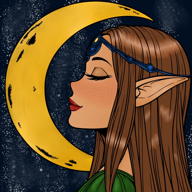 a realistic moon elf