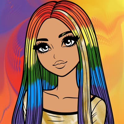 realistic girl with straight and long hair