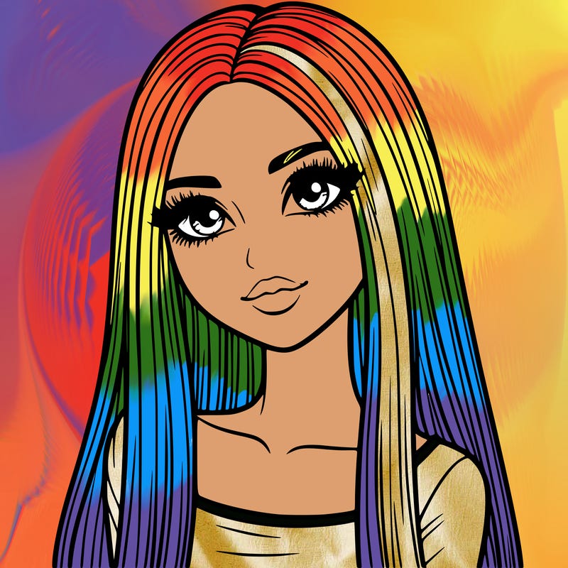 realistic girl with straight and long hair