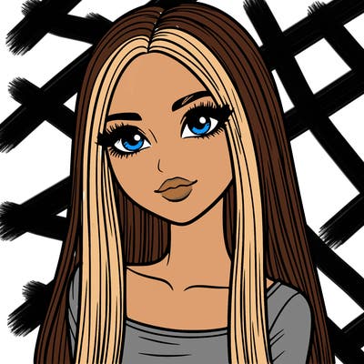 realistic girl with straight and long hair