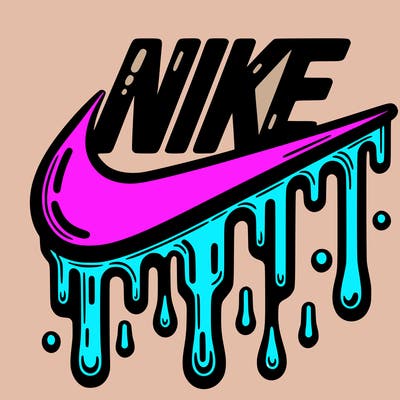 dripping nike logo