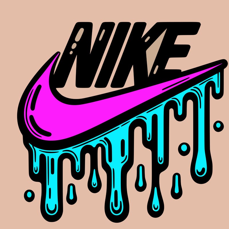 dripping nike logo