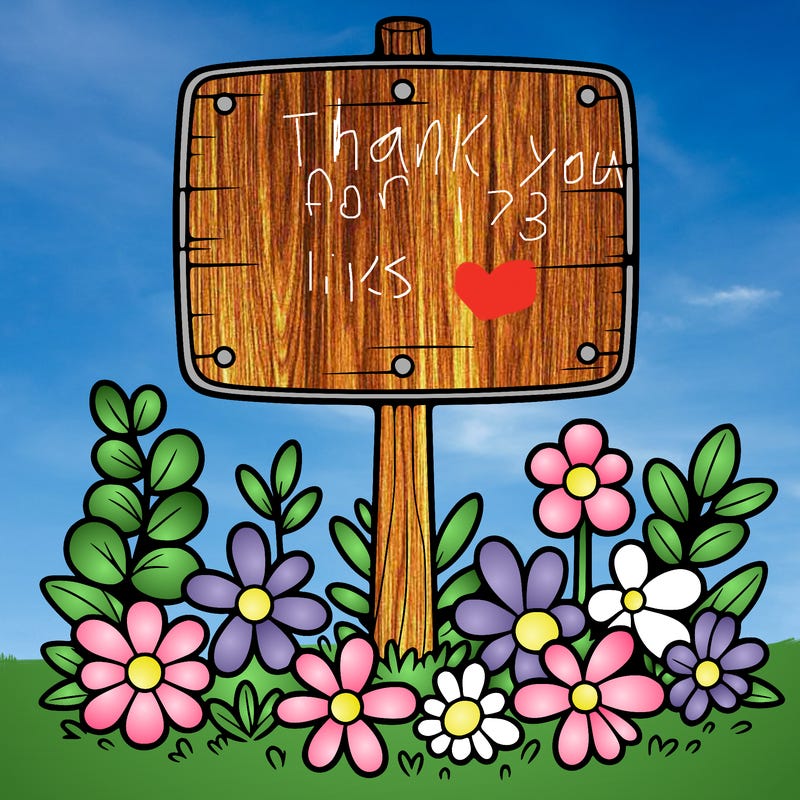 blank sign with flowers around it