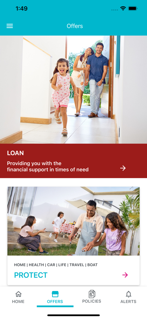 mySWAN app offers page for loans and insurance protection