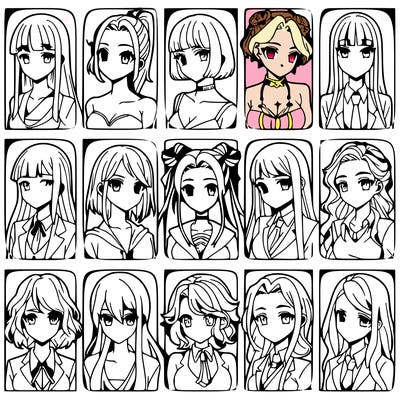 girls that look diffrent anime