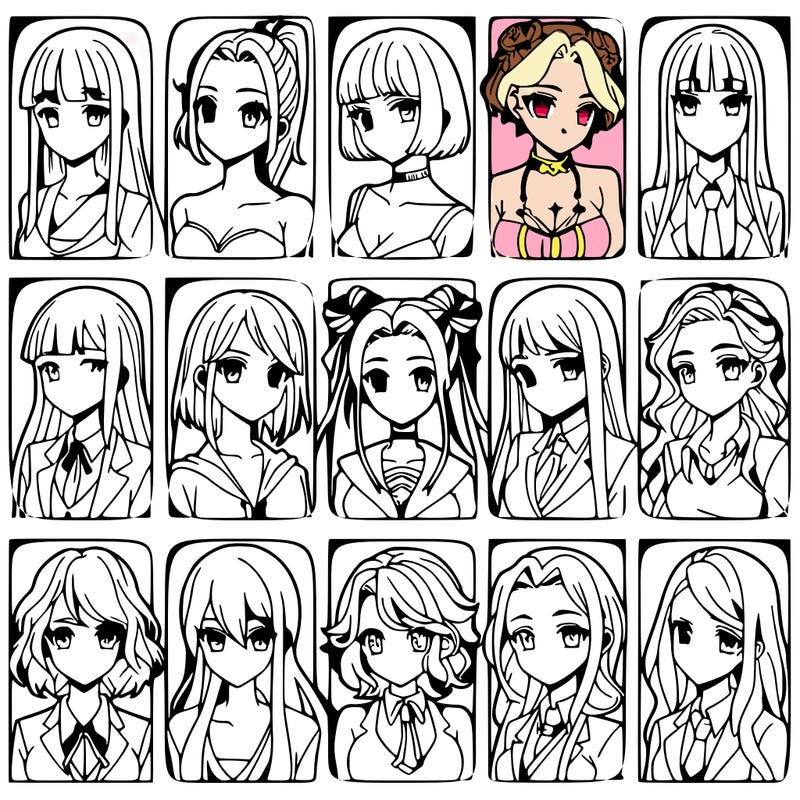 girls that look diffrent anime