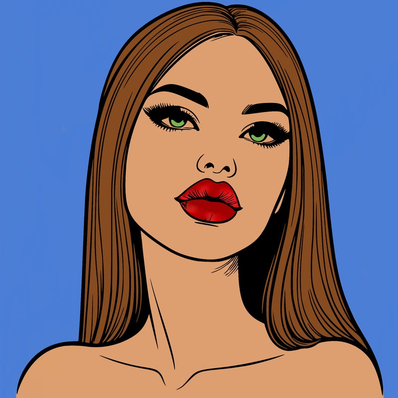 realistic woman with full lips
