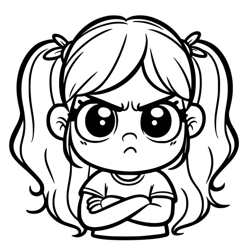 mad girl crossing her arms