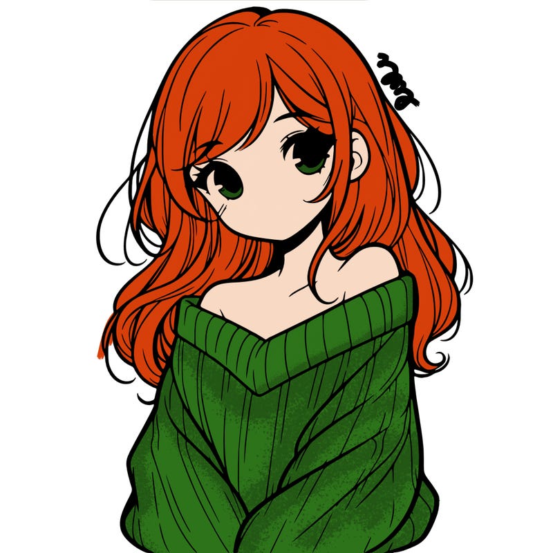 shy pretty girl wearing a sweater that is falling off one shoulder portrait