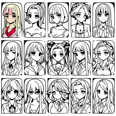 girls that look diffrent anime