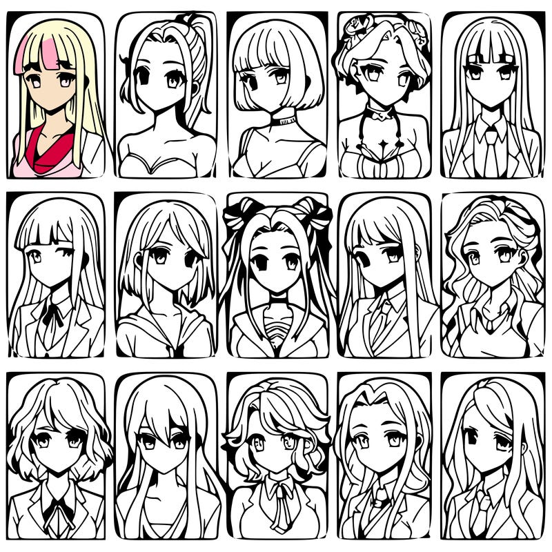 girls that look diffrent anime
