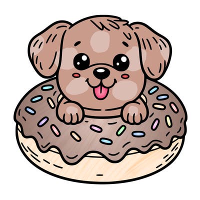 dog in a donut