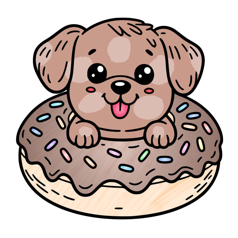 dog in a donut