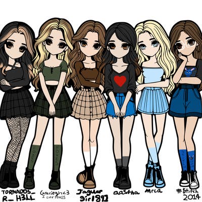 a group of girls realistic